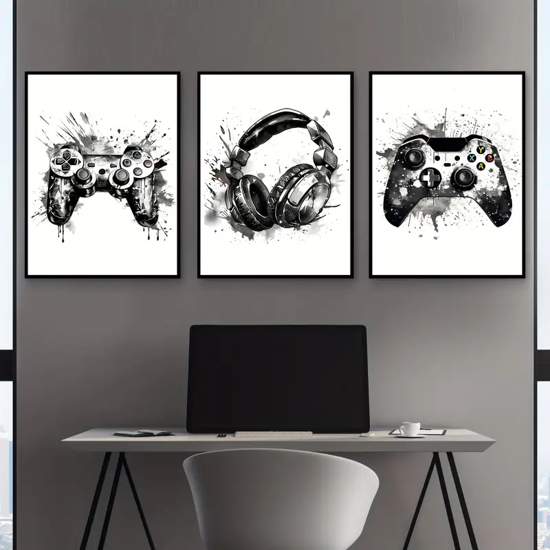 Gaming Set Accessories - Lot de 3 tableaux sur toile