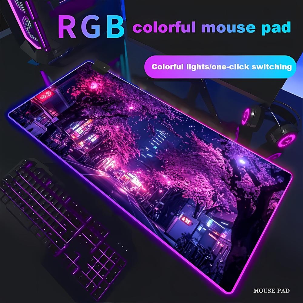 Gaming Accessories Officeworks - Tapis de souris RGB, motif rue