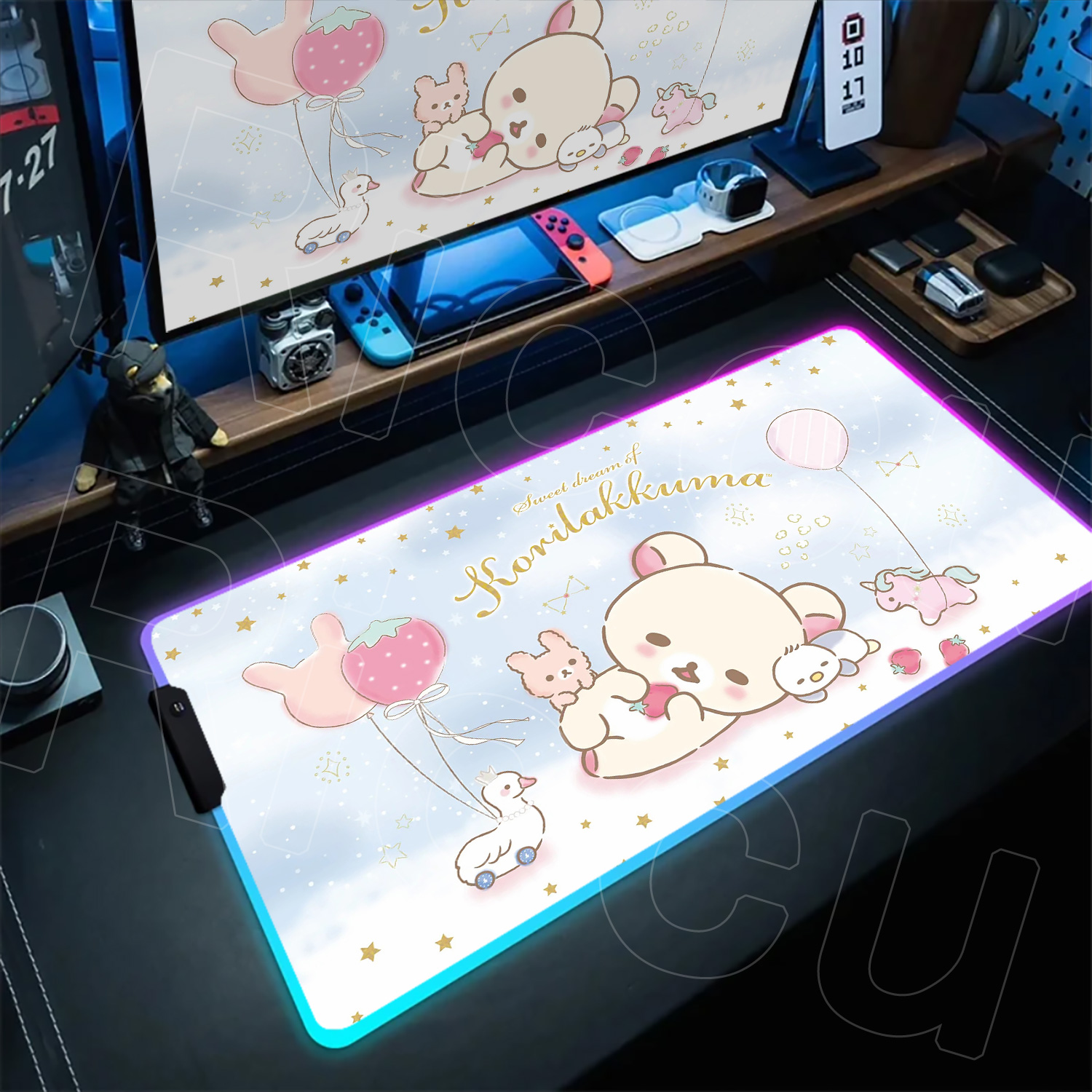 Gaming Accessories Officeworks - Tapis de souris RGB Rilakkuma XXL