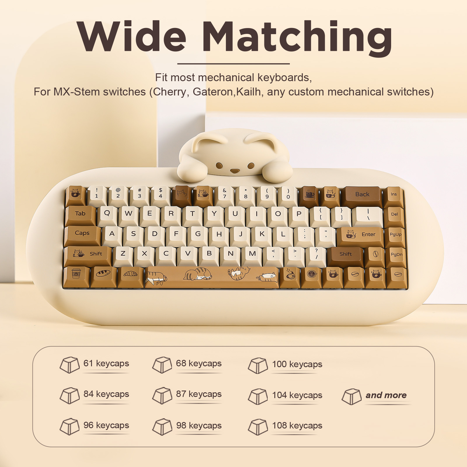 YUNZII Coffee Cat PBT Keycaps, - Gaming Set Accessories avis et prix
